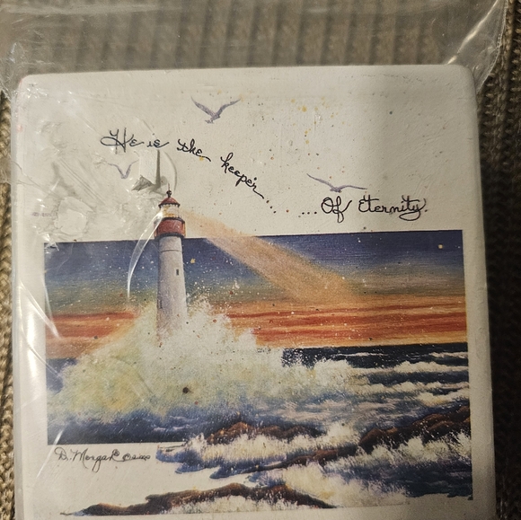 He is the keeper of eternity d.morgan set of 4 coasters - Picture 1 of 3